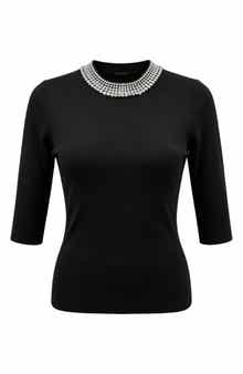 Embellished Crewneck Sweater