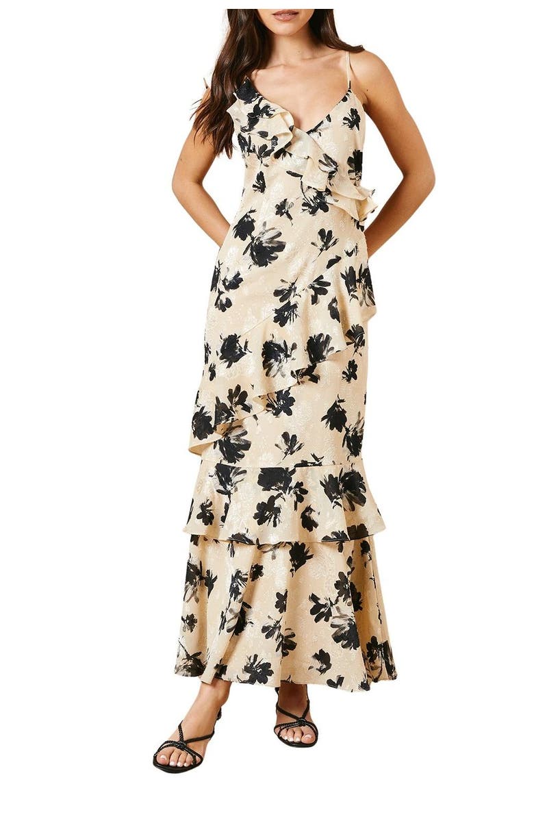 Oasis Asymmetric Tiered Midi Dress, Alternate, color, Ivory