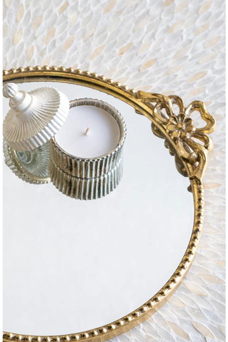 Ornate Round Mirror Tray, Alternate, color, GOLD