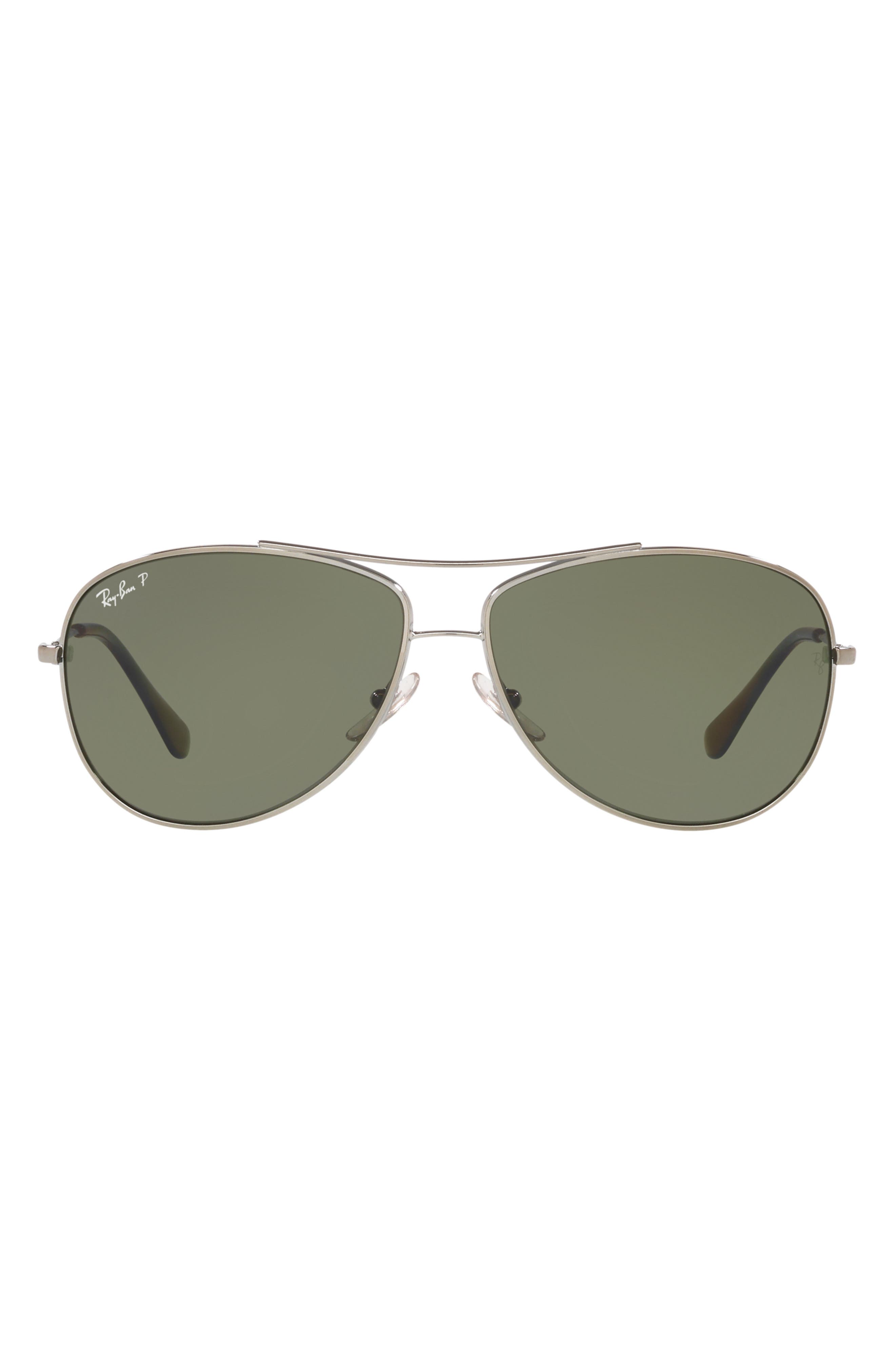 Ray-Ban 63mm Polarized Aviator Sunglasses