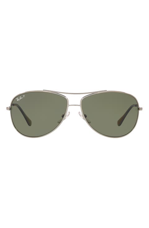 63mm Polarized Aviator Sunglasses