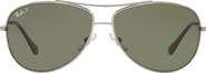 Ray-Ban 63mm Polarized Aviator Sunglasses