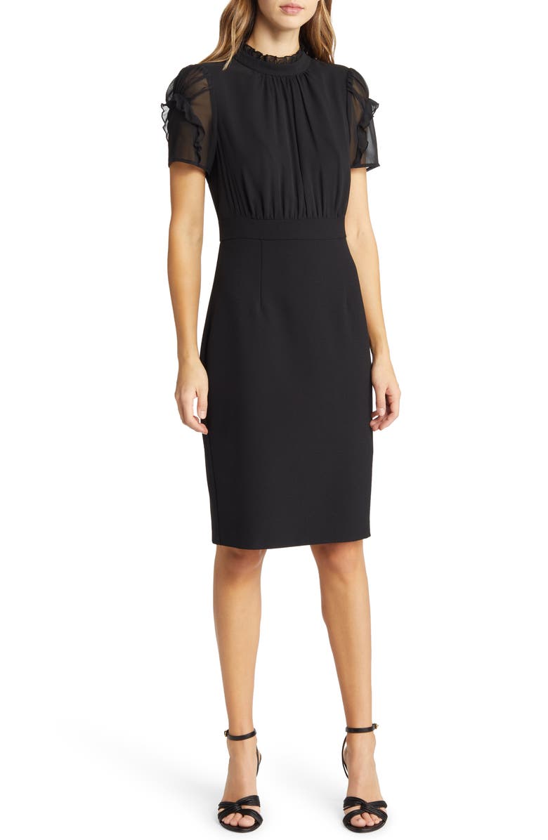 Vince Camuto Chiffon Sleeve Sheath Dress, Main, color,