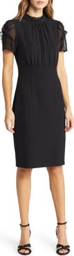 Vince Camuto Chiffon Sleeve Sheath Dress