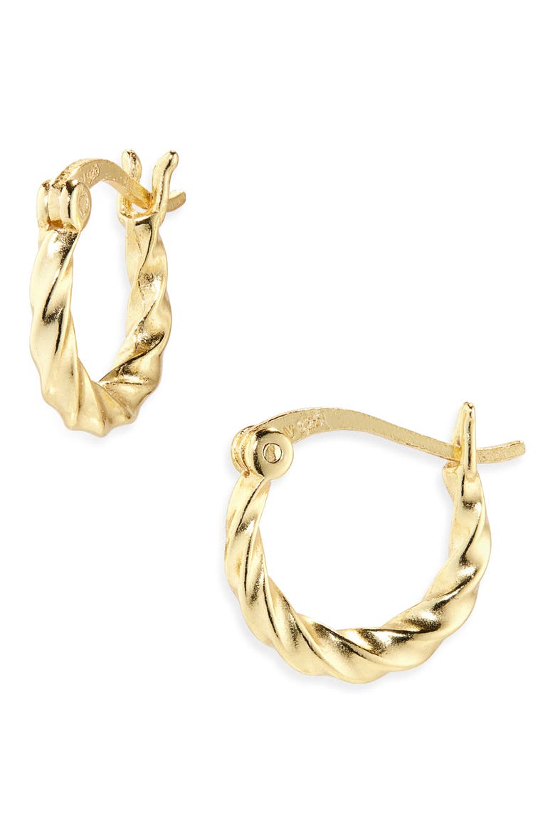 Rope Twist Huggie Hoop Earrings, Main, color, GOLD