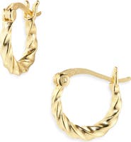 ARGENTO VIVO Rope Twist Huggie Hoop Earrings