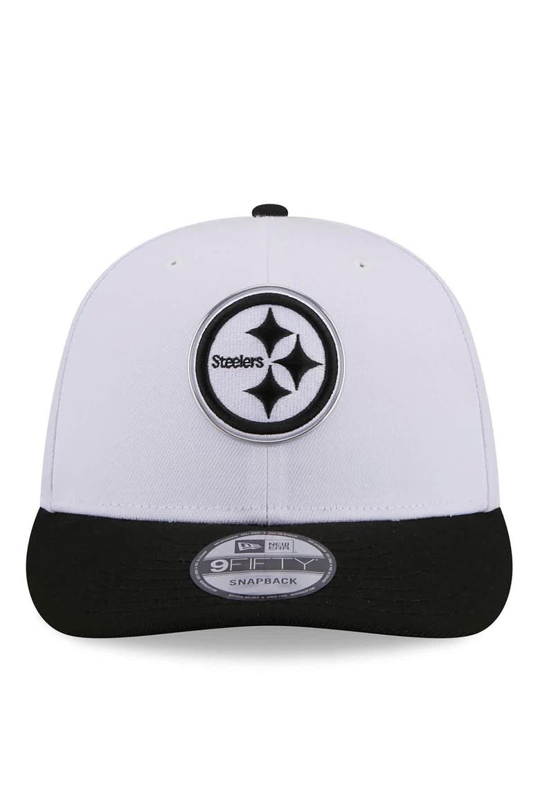 Men's New Era  White/Black Pittsburgh Steelers 2026 NFL Draft Pre-Curved 9FIFTY Snapback Hat, Alternate, color, White