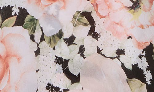 Alice And Olivia Alice + Olivia Martel Floral Flutter Sleeve Silk Button-up Shirt In Pink