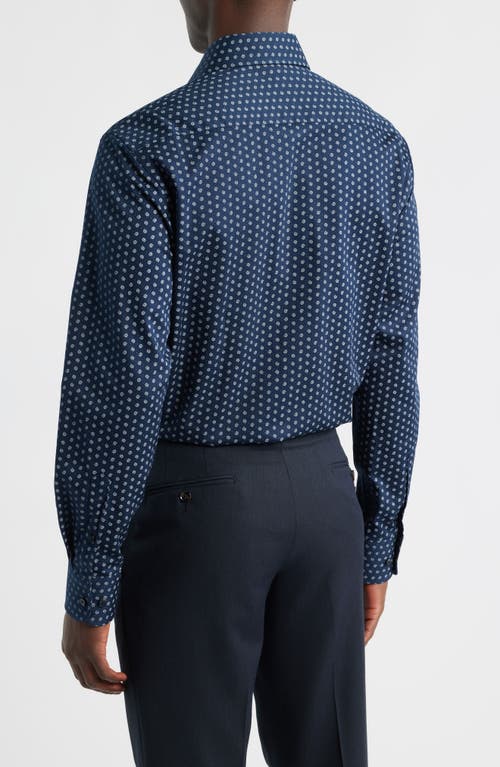1863 By Eterna Modern Fit Print Non-iron Cotton Twill Dress Shirt In Multi