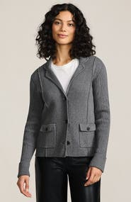 Lands' End Drifter Ribbed Collared Blazer Sweater