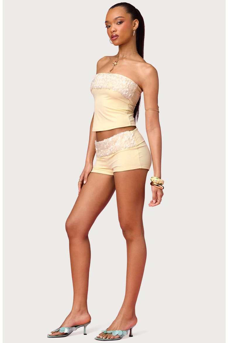 Sequin Tube Top, Alternate, color, LIGHT-YELLOW