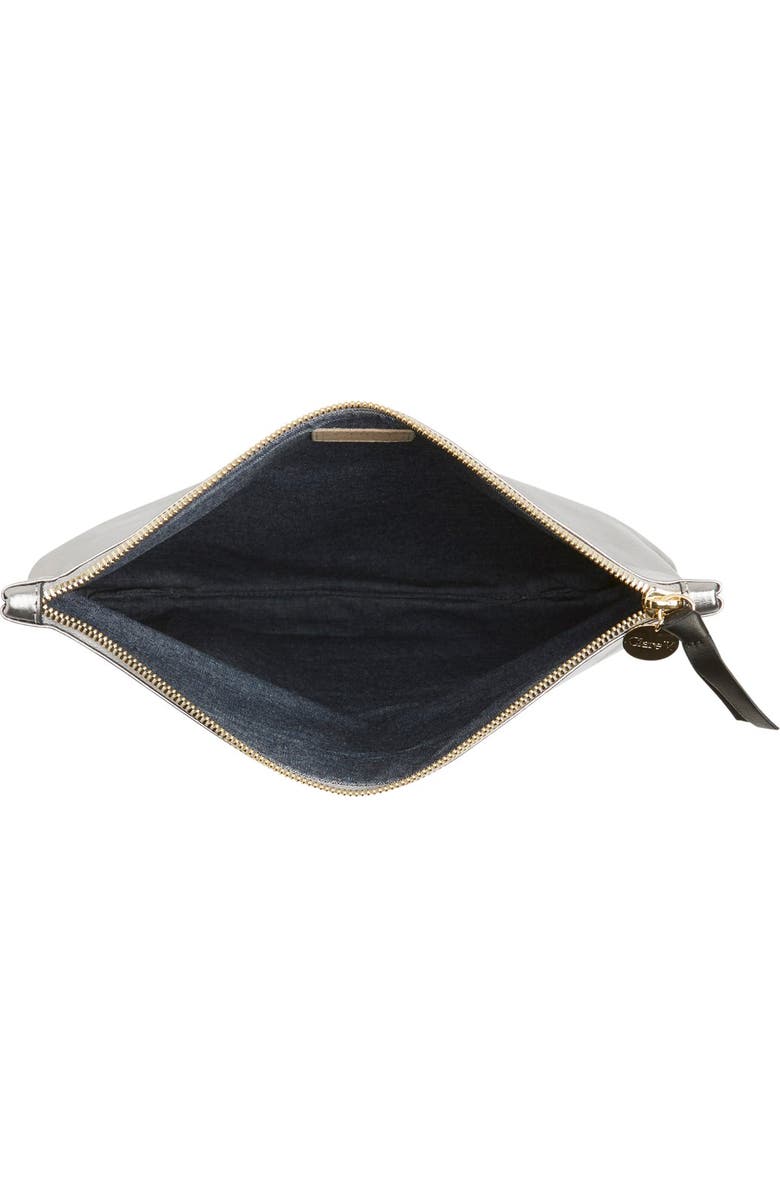 Clare V. 'Maison' Metallic Leather Foldover Clutch, Alternate, color,