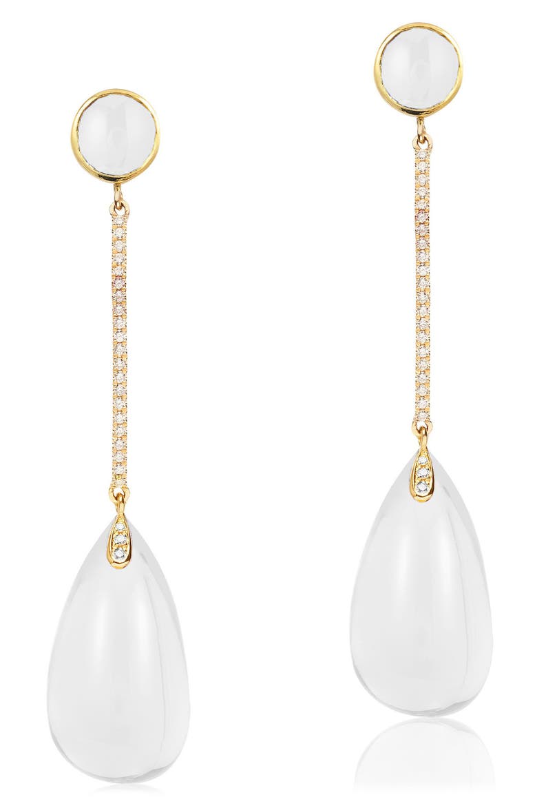 Naughty Cabochon Drop Earrings, Main, color, WHITE