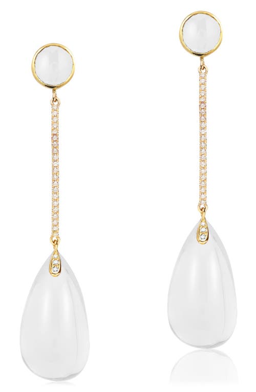 Goshwara Naughty Cabochon Drop Earrings In White