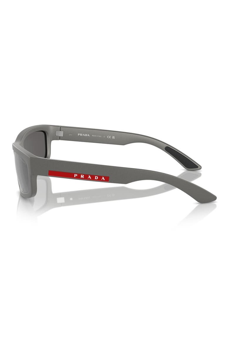 59mm Rectangular Sunglasses, Alternate, color, GREY SILVER