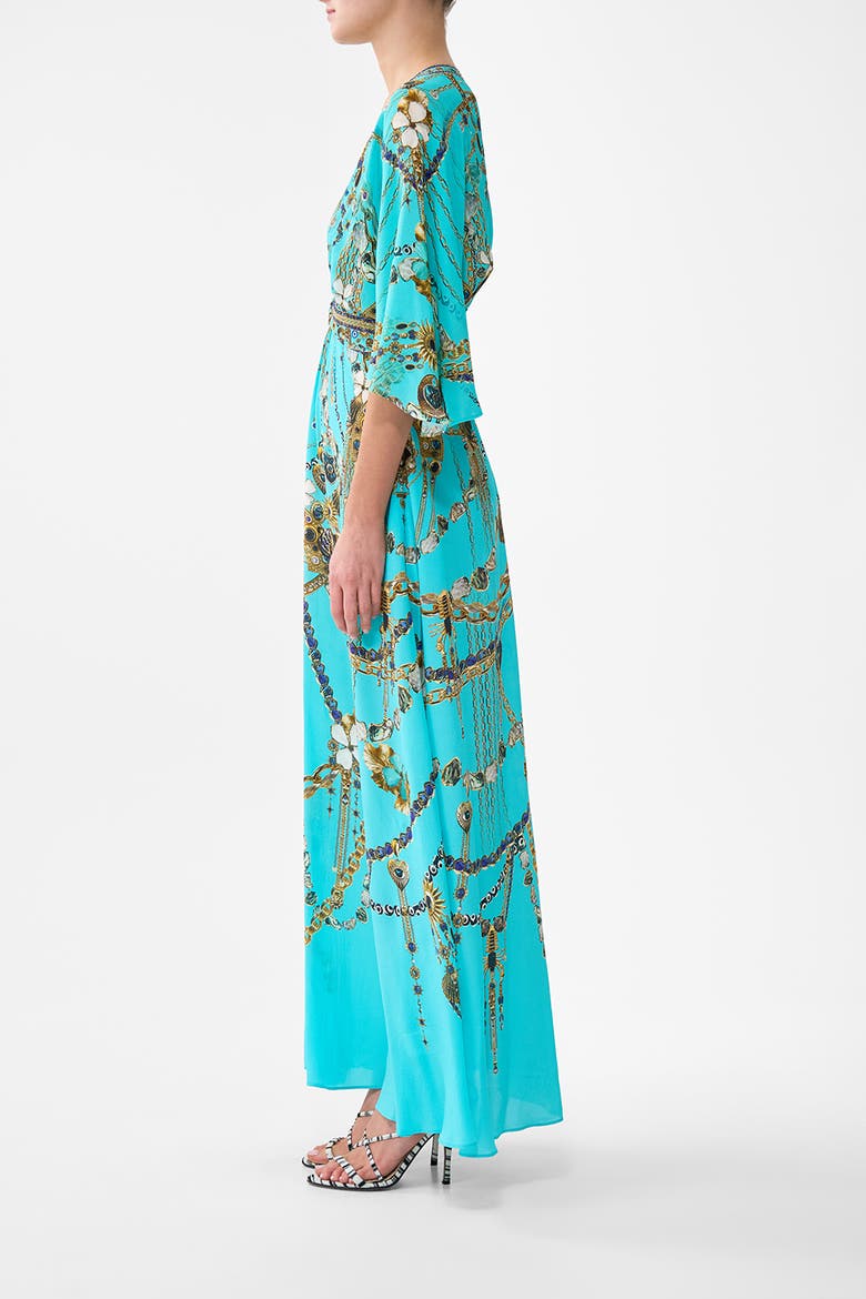Twist Front Waisted Dress, Alternate, color, Totems And Treasures