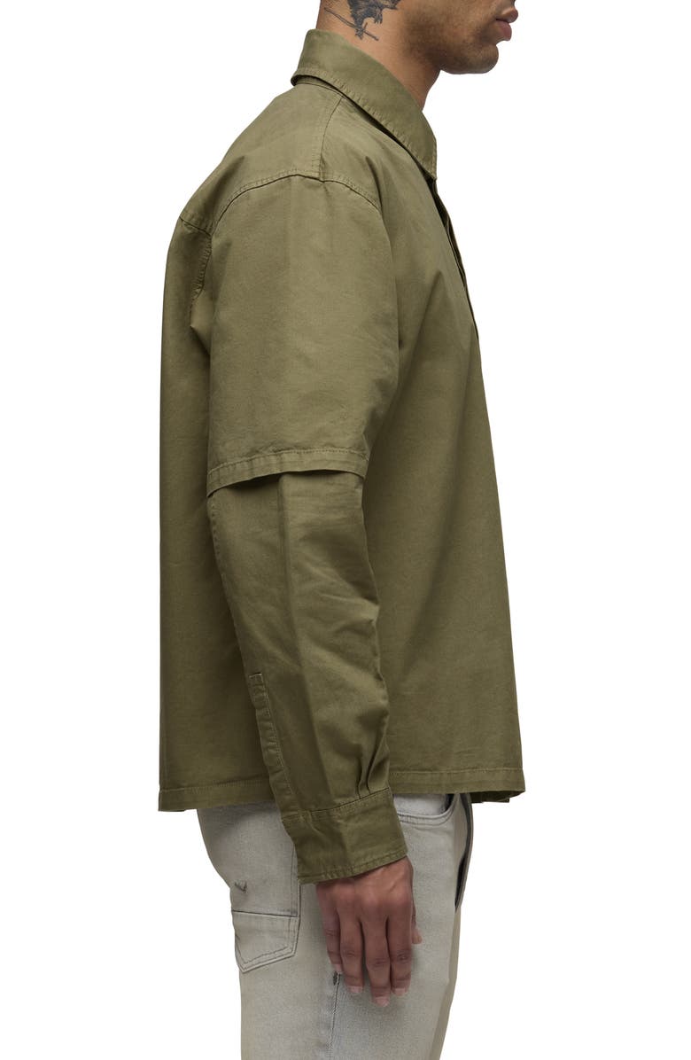 Hudson Jeans Rex Layered Look Button-Up Shirt, Alternate, color, Martini