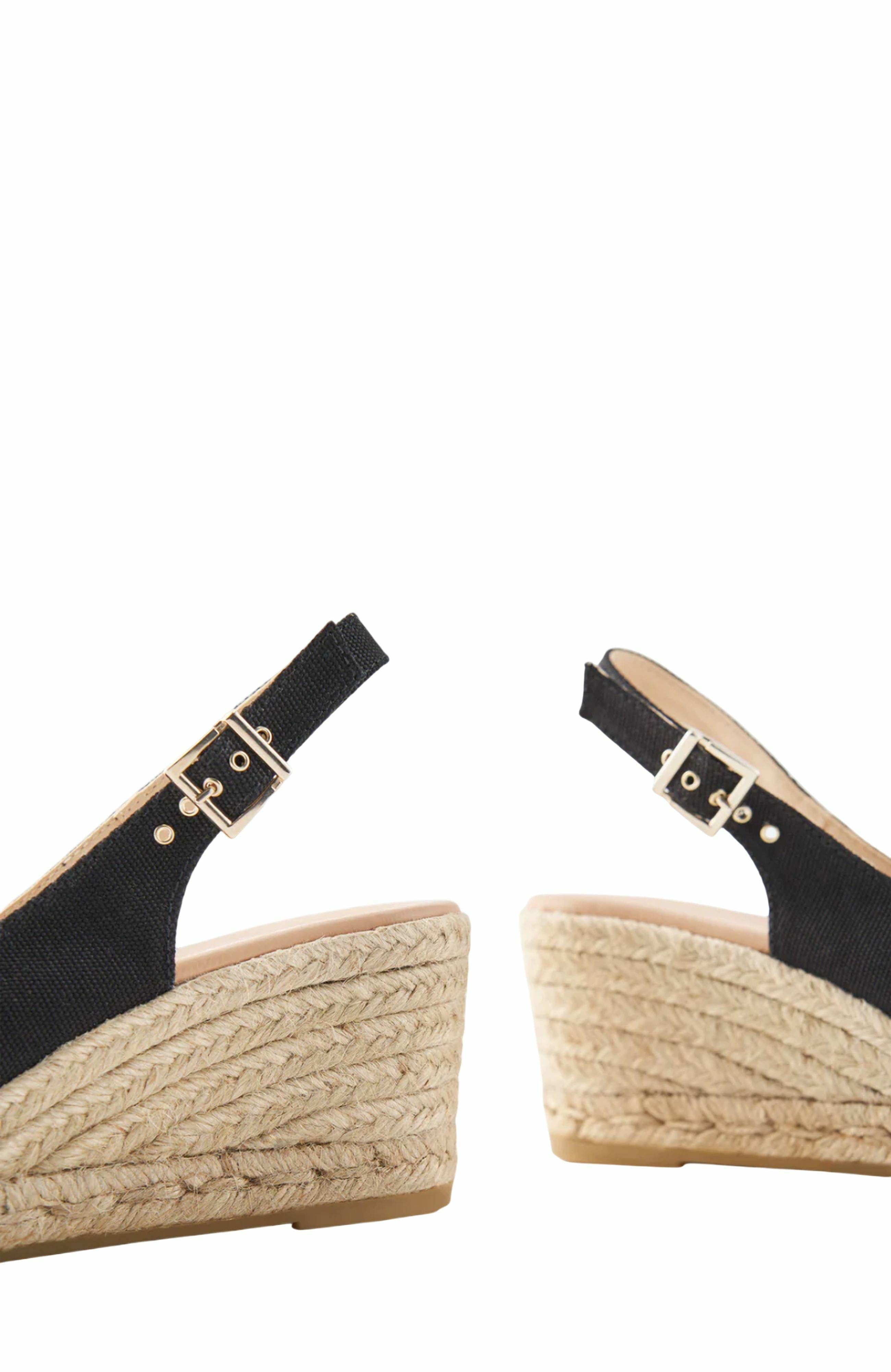 VISCATA Gavina Canvas Espadrille Sandal Wedges, Alternate, color, Black