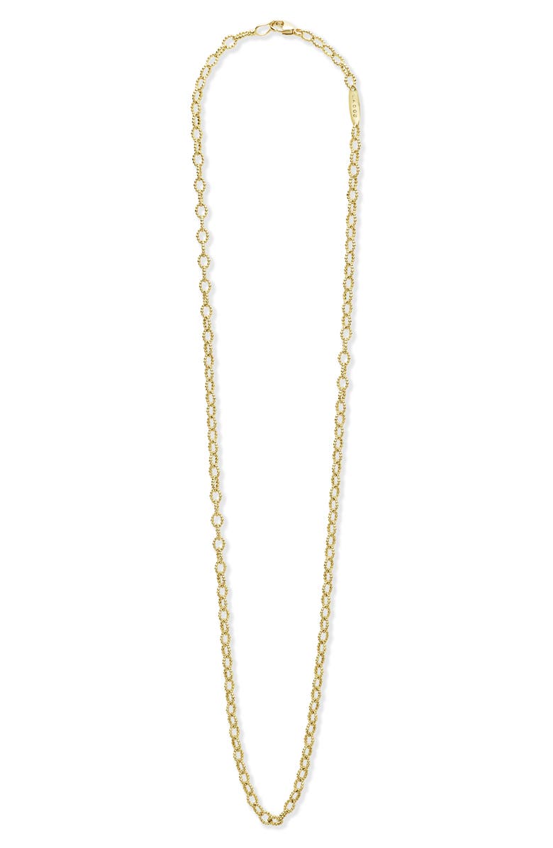LAGOS Signature Caviar Beaded Link Necklace, Alternate, color, Gold