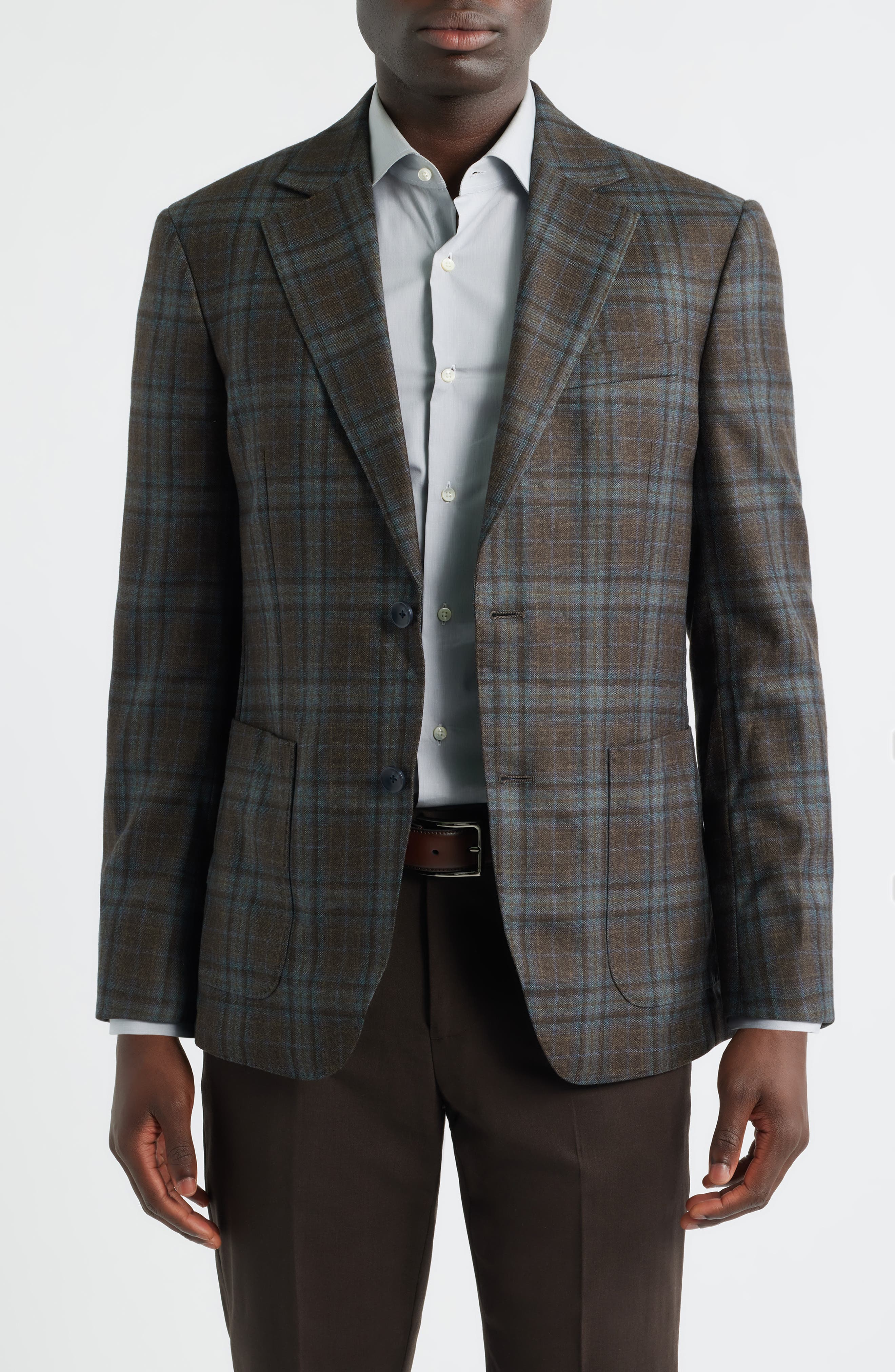 Brown Midas Plaid Wool Sport Coat