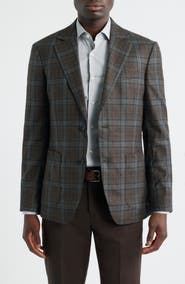 Nordstrom Brown Midas Plaid Wool Sport Coat