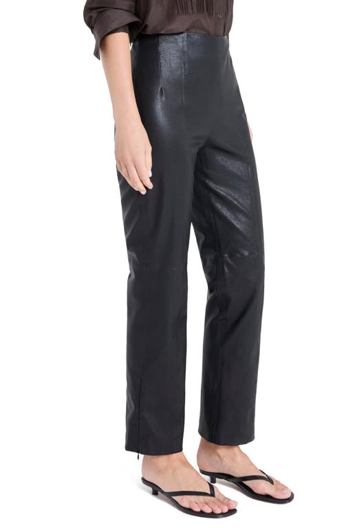 Twp Logan Tapered Ankle Straight Leg Leather Pants In Black