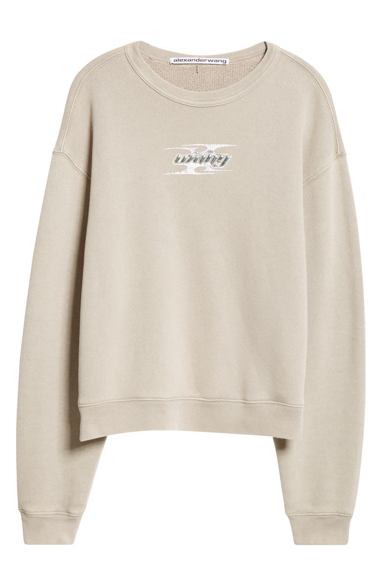Alexander Wang Blade Logo Cotton French Terry Sweatshirt, Alternate, color, 