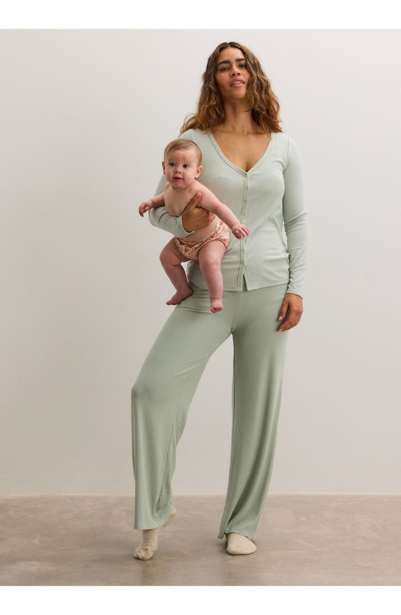 HATCH Collection The Softest Rib Nursing Cardigan, Alternate, color, Sage