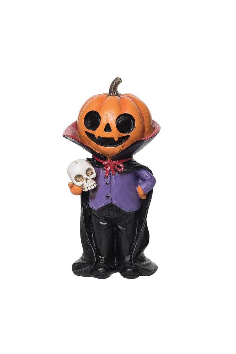 Kid with Pumpkin Head Halloween Figure, Main, color, Orange