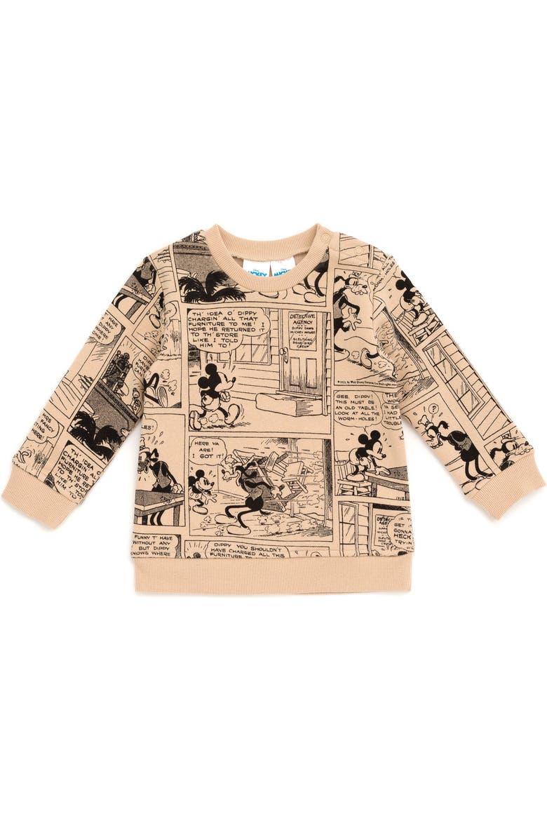 Mickey Mouse Fleece 2-Piece Sweatshirt and Pants Set, Alternate, color, Charcoal Mickey Mouse