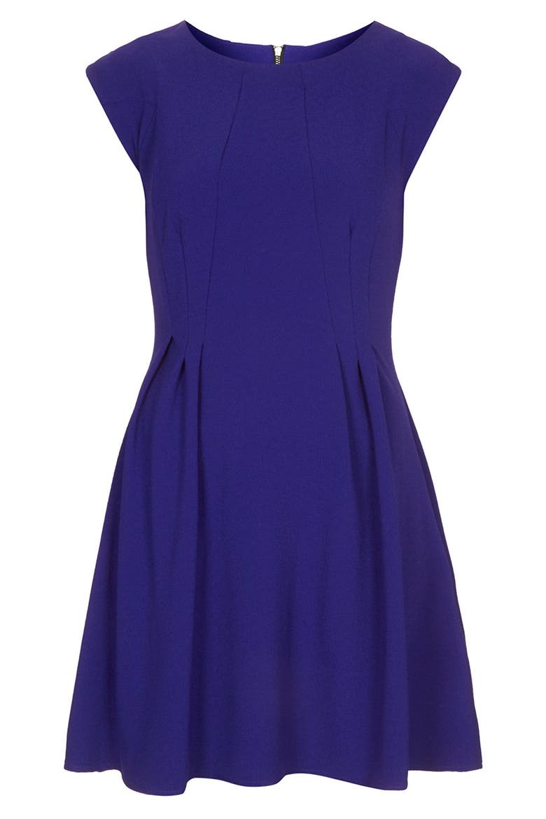 Crepe Fit & Flare Dress, Alternate, color, VIOLET