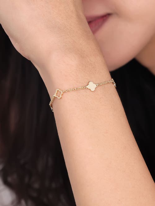 Devata Clover Link Chain Bracelet In Gold