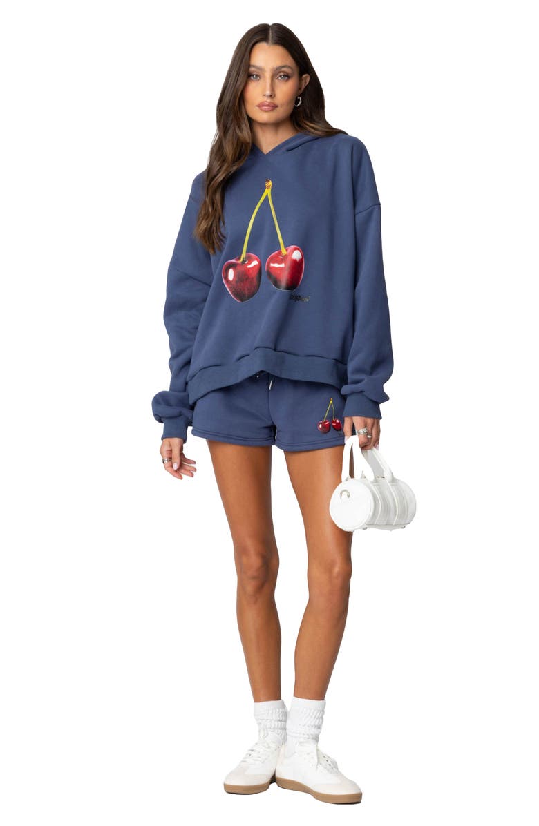 EDIKTED Mon Cheri Hoodie, Alternate, color, Blue