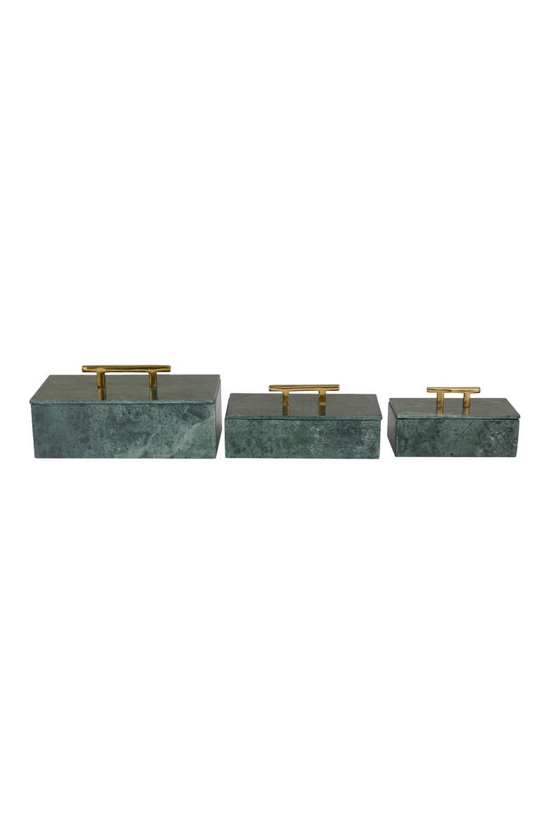 Marble Box with Handle - Set of 3, Alternate, color, GREEN