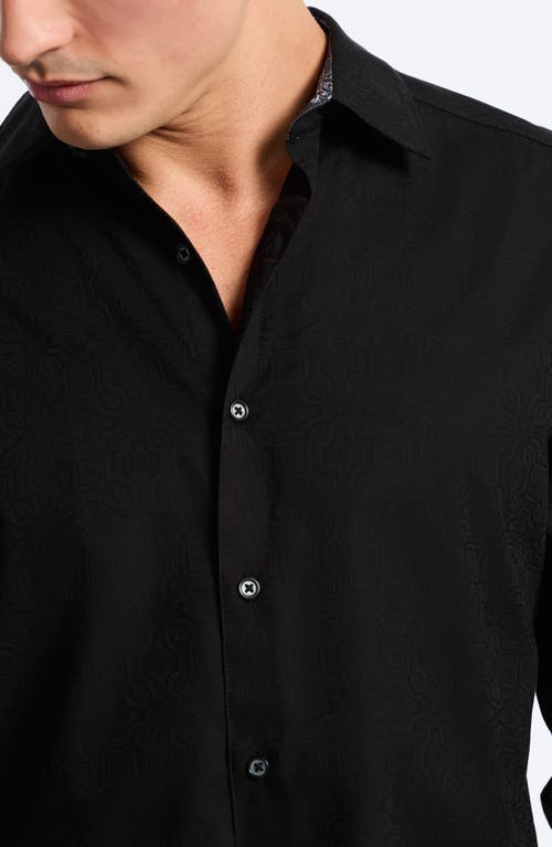 Robert Graham Odyssey Classic Fit Jacquard Long Sleeve Stretch Cotton Button-up Shirt In Black