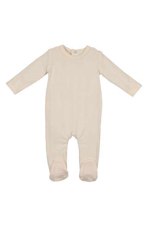 Stretch Cotton Pointelle Footie (Baby)