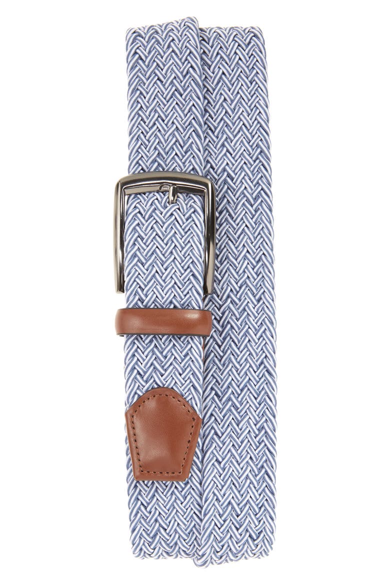 Woven Belt, Main, color, BLUE/ GREY