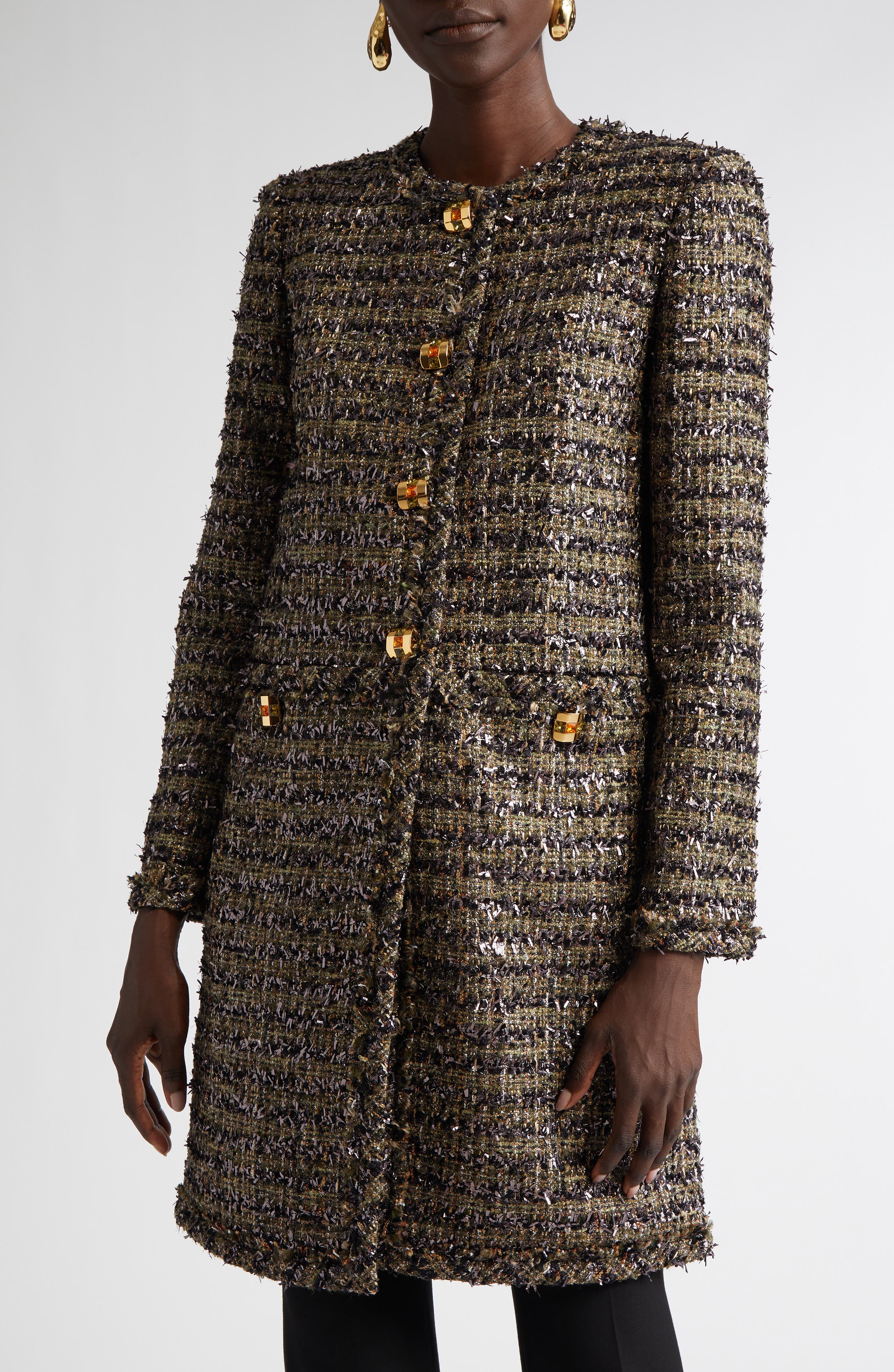 Metallic Eyelash Tweed Jacket (Women) | Nordstrom