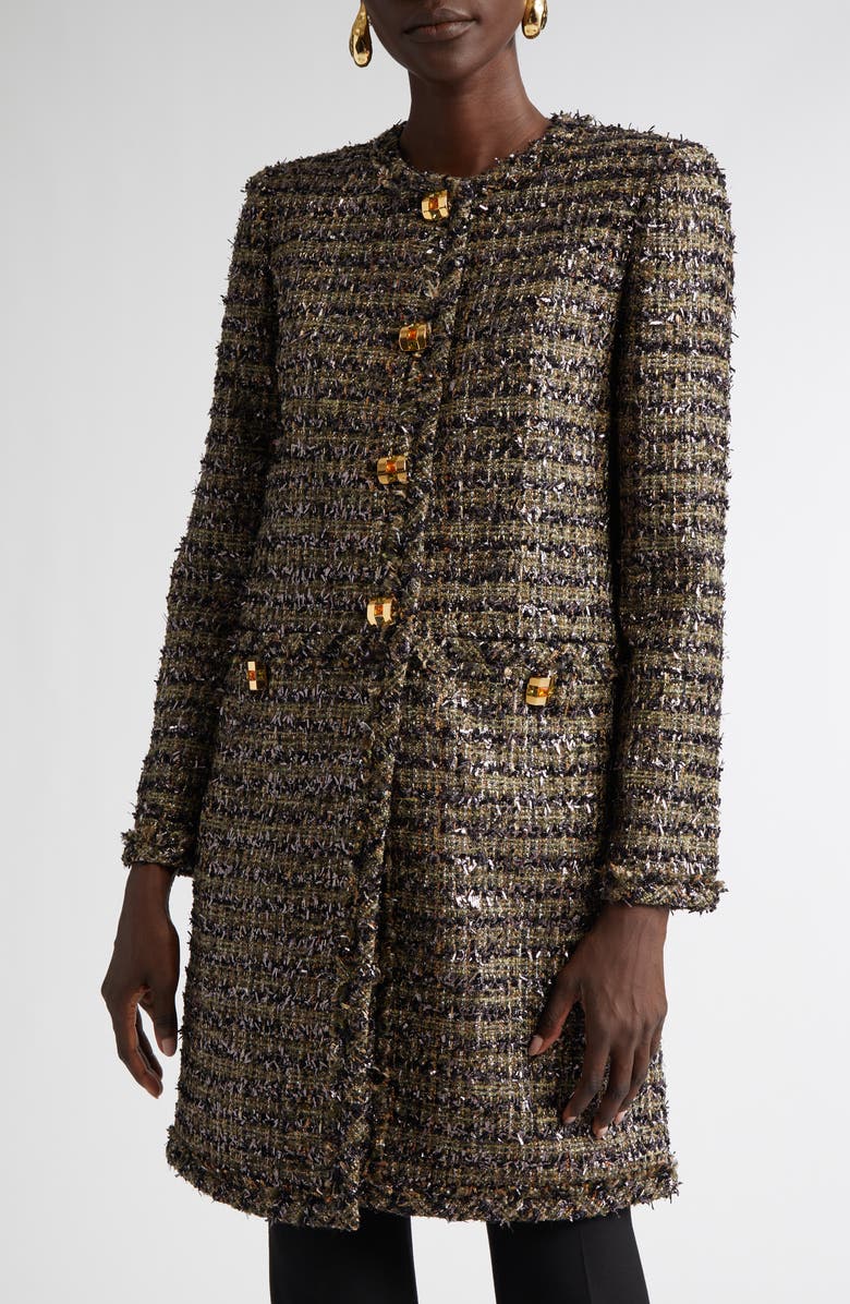 ST. JOHN Metallic Eyelash Tweed Jacket, Main, color,