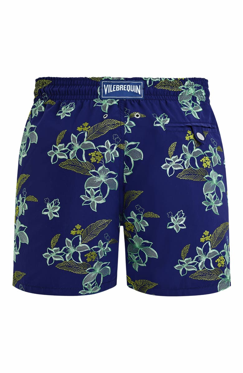 Vilebrequin Men's Embroidered Flower Power Swim Trunks, Alternate, color,
