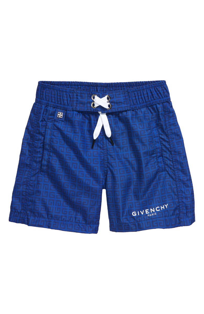 GIVENCHY KIDS Kids' 4G Logo Print Swim Trunks, Main, color, 