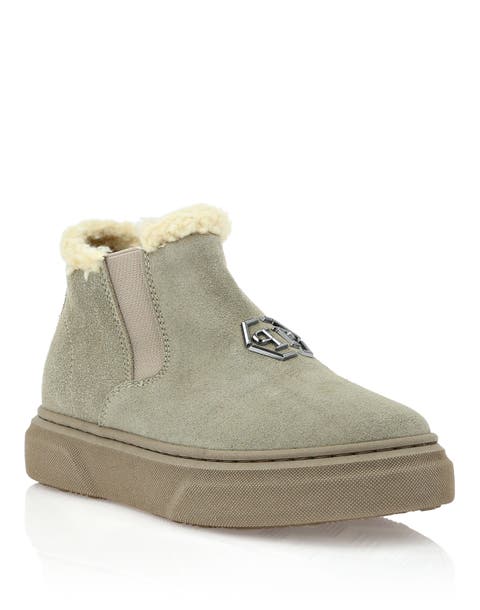 Eco Shearling Suede Anckle Boots Girl