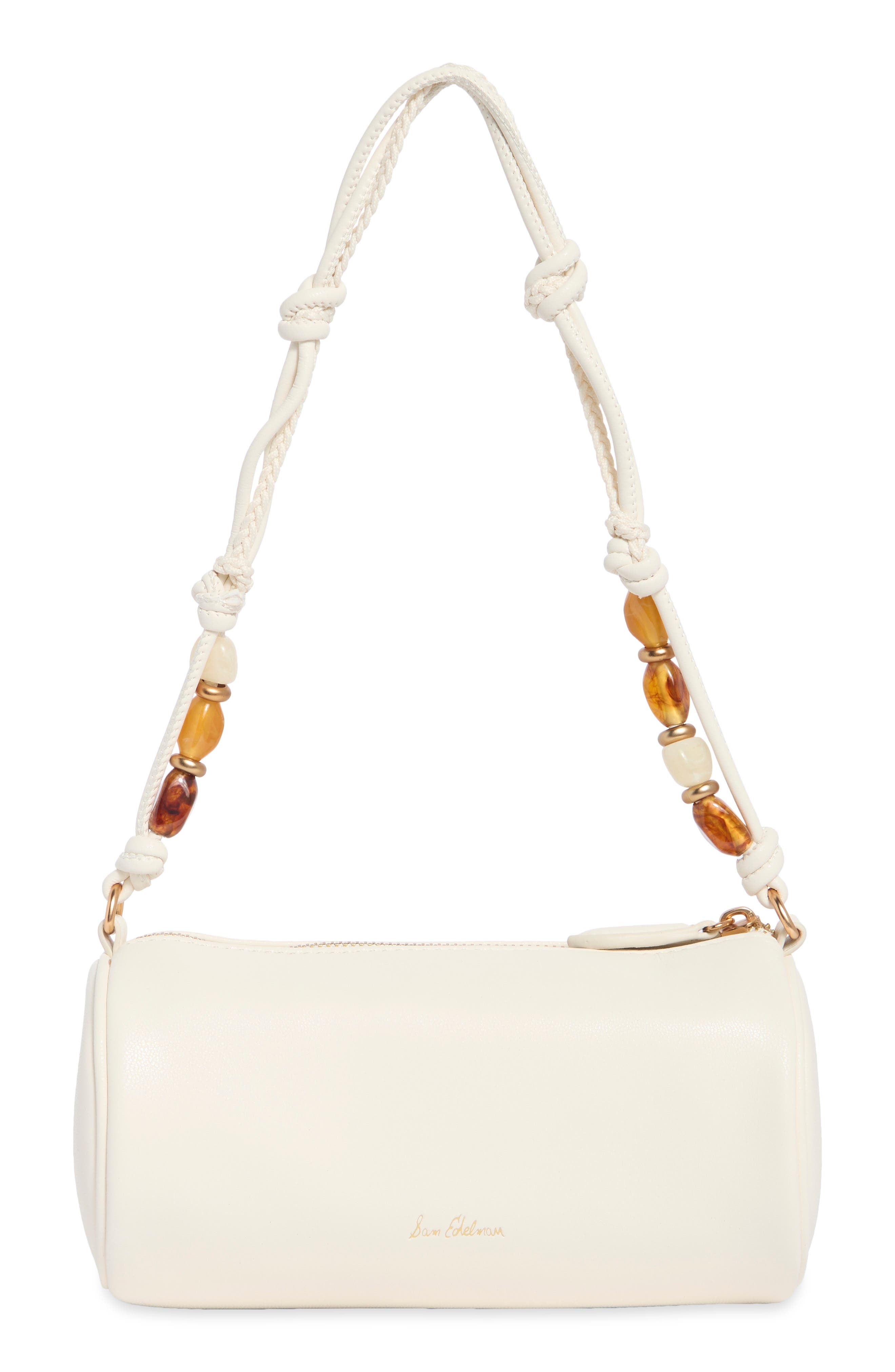 Elmina Bead Shoulder Bag, Alternate, color, WHITE