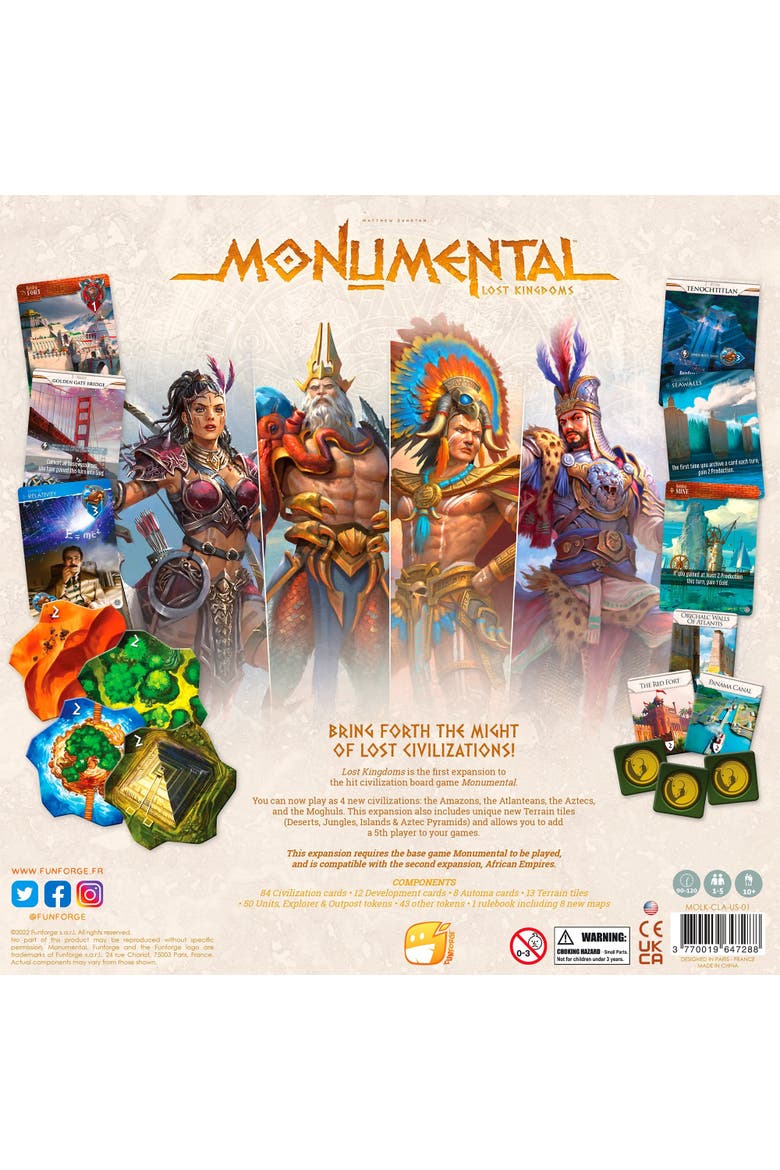 Monumental Lost Kingdoms Expansion Deckbuilding Board Game, Alternate, color, Multicolored