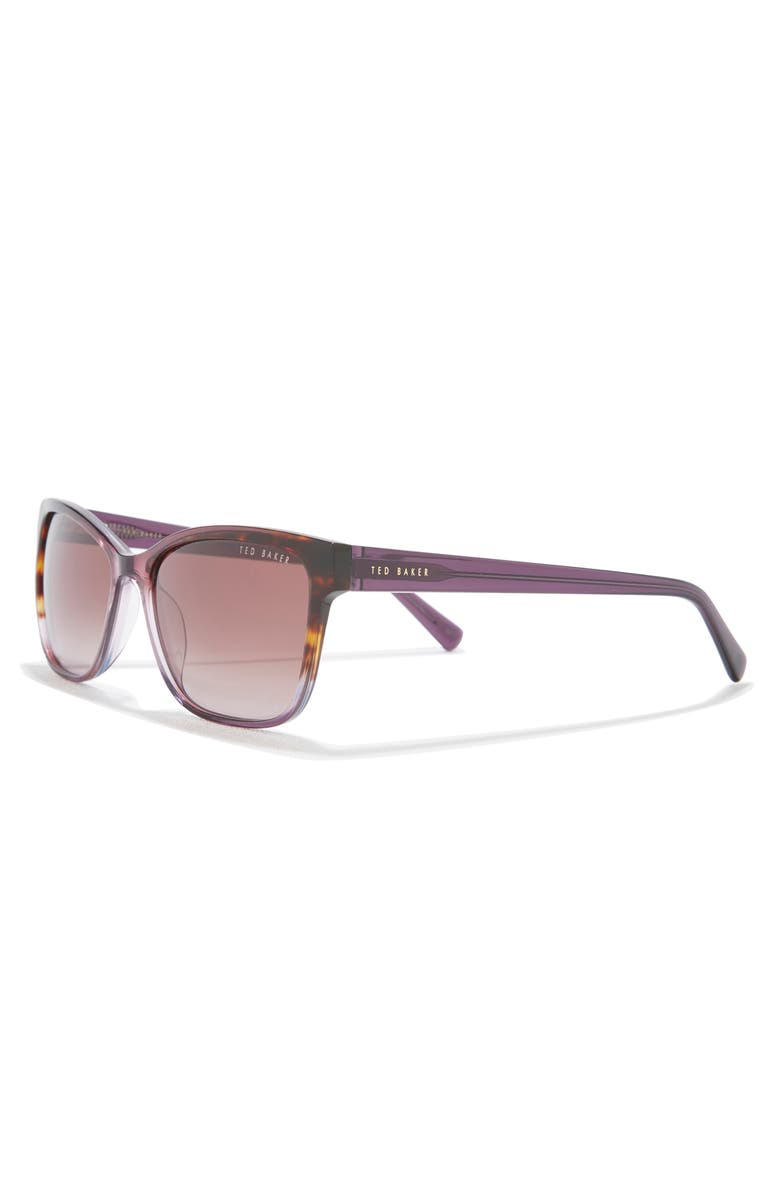 Ted Baker London 57mm Rectangle Sunglasses, Alternate, color, 