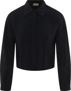 Versatile Copper Tencel Button Front Cropped Blouse