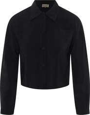 Versatile Copper Tencel Button Front Cropped Blouse