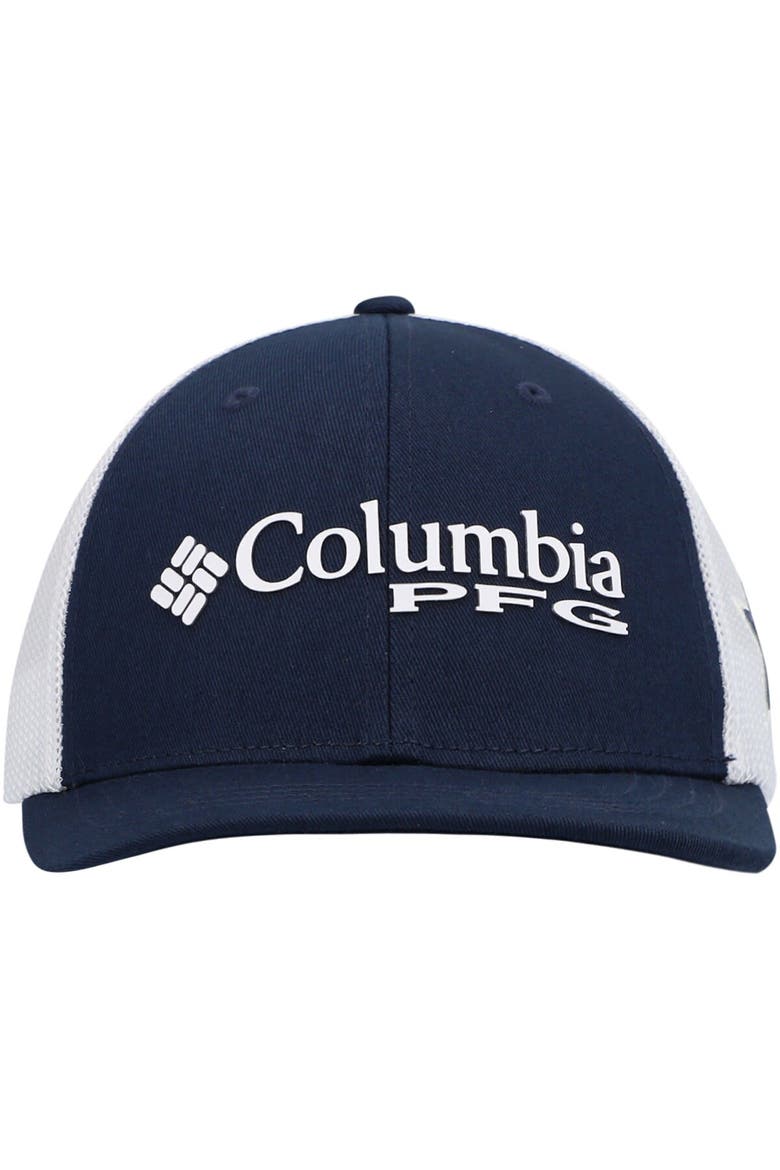 Youth Columbia Navy Dallas Cowboys PFG Mesh Snapback Hat, Alternate, color, Navy