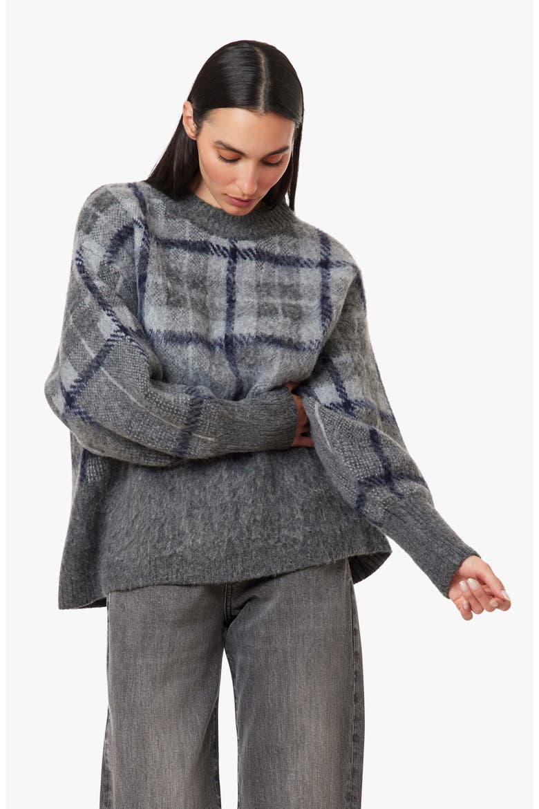 Brushed Plaid Sweater, Alternate, color, GREY