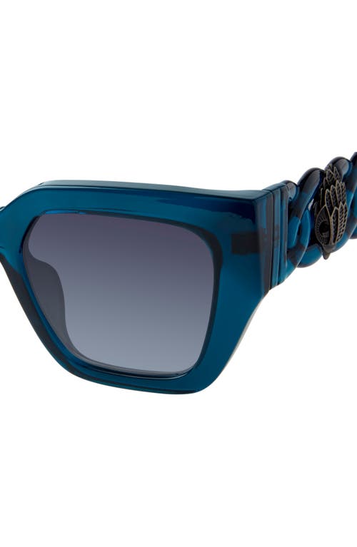 Kurt Geiger London 52mm Gradient Cat Eye Sunglasses In Blue/smoke Teal